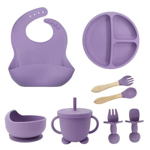 product_image_name-Nil-8 pcs Baby Silicone Feeding Set-1
