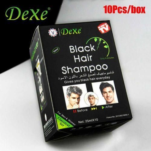 product_image_name-Dexe-10pcs BLACK Hair Shampoo Black Hair Dye - Natural Black-1
