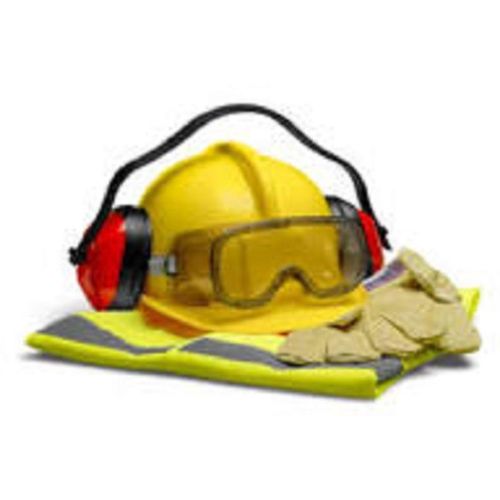 Generic PPE Combo- Helmet Ear Muff Safety Vest Goggle + Protective Gloves