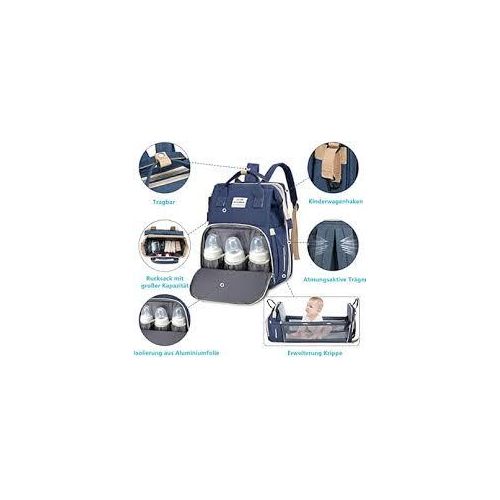 product_image_name-Generic-Baby Diaper Bag With Convertible Foldable Baby Bed With Pockets For Travel-2