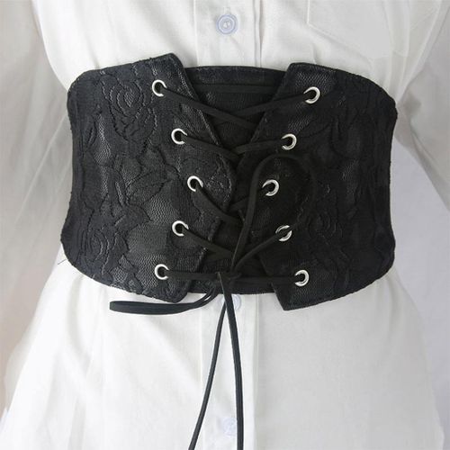 Generic Elastic Corset Wide Belt Waspie Cinch Belt Tied Buckle