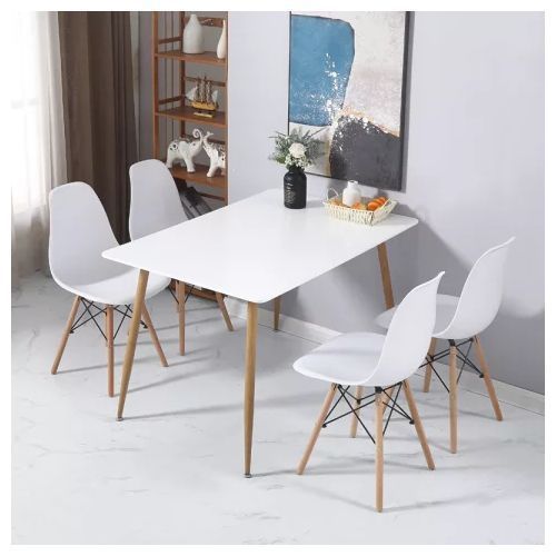 Generic Rectangular Restaurant Dining Table 4 Plastic Chairs White Jumia Nigeria
