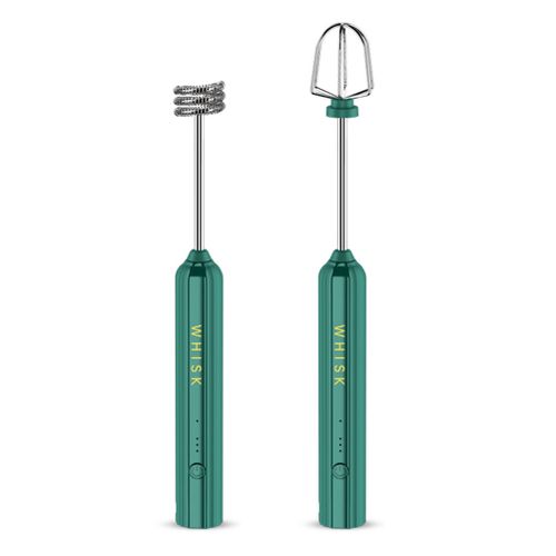 Handheld Milk Frother With Two Heads - USB Rechargeable Battery