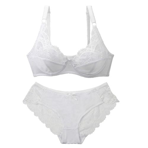 White, L) Women Ladies Sexy Lace Bra Set Lingerie Underwear