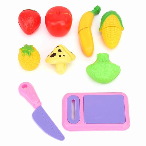 Kids Pretend Role Play Kitchen Fruit Vegetable Food Toy Cutting Set Gift