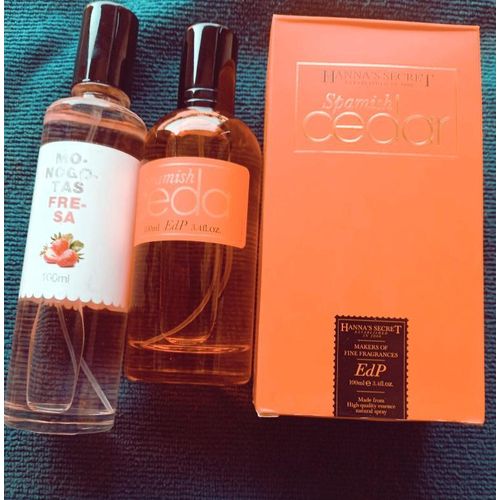 product_image_name-Generic-Perfume combo 2 pcs: Hanna's secret spamish cedar 100ml + Monogotas Fresa body mist spray 100ml-2