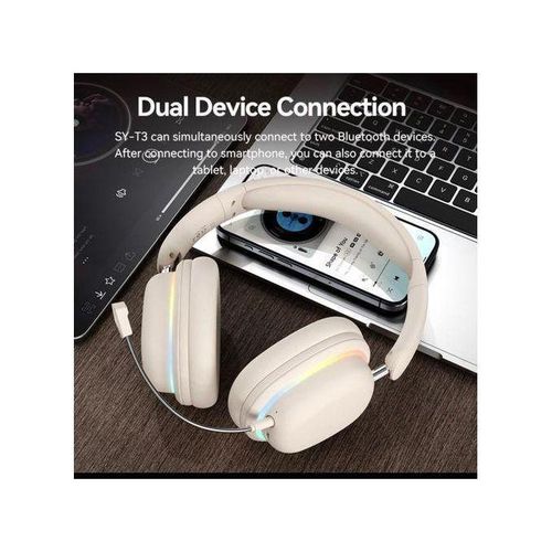 Generic SY-T3 Bluetooth Headphone Over Ear, Noise Cancellation RGB Wireless Headphone - image 6