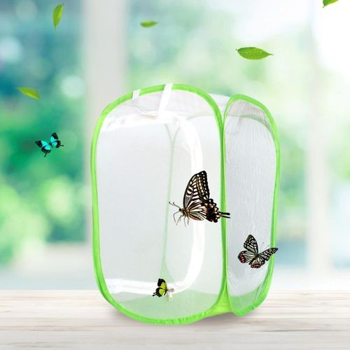 Generic Butterfly Fly Cage Foldable Bug Bag Breathable For Caterpillar  Green