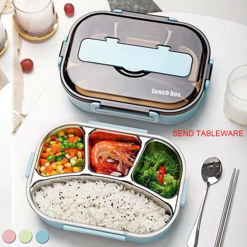 Stainless Steel Thermal Lunch Box Layers Multi Grids Tableware