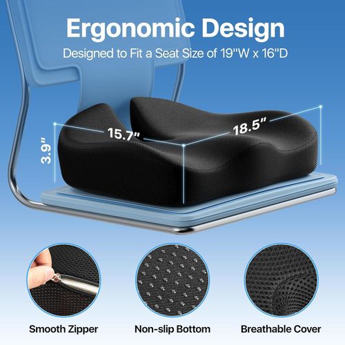 product_image_name-TodyJeyHo-Seat Cushion, Extra Large Memory Foam Cushion for Office Chair Cushions, Ergonomic Cushions Pad Pillow for Pressure Relief Sciatica & Pain Relief for Long Sitting-3