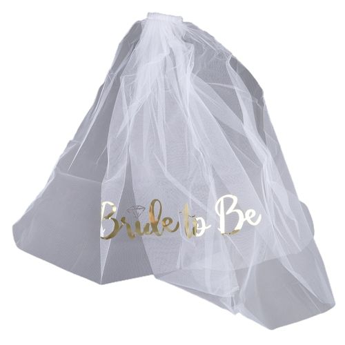 Bachelorette Party Favor Gold Print Bride To Be Veil - Buy