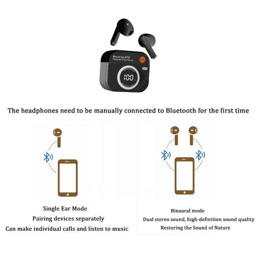 product_image_name-Generic-Retro Camera Design Wireless Bluetooth Earbuds, Semi In-Ear Earphones-3