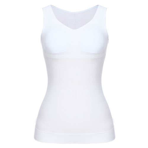 Women With Built in Bra Slimmer Body Shaper Tummy Control Tank Top Cami T- Shirts