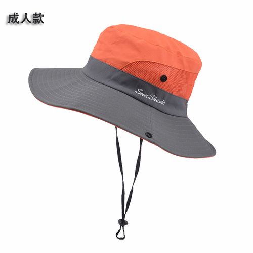 Fashion (Orange)New Adult Fishing Hat Outdoor UV Protection Foldable Sun  Hat Bucket Hat Women Panama Hat Summer Wide Brim Bob Hiking Hat RA
