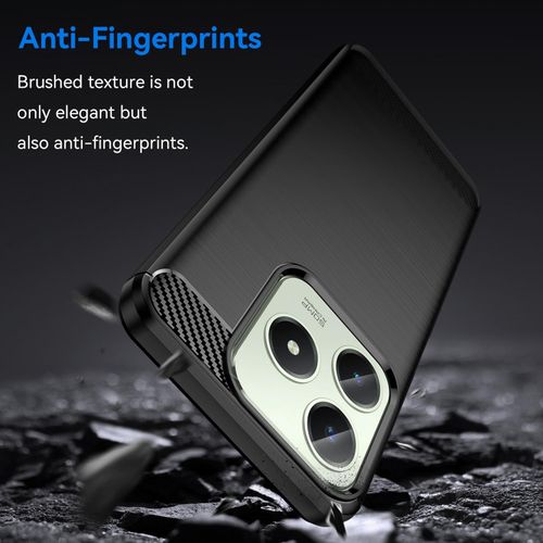 product_image_name-Generic-For Realme C61 Carbon Fiber Brushed Texture TPU Phone Case(Black)-3