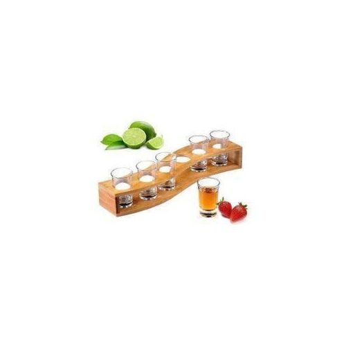 Generic 6 Hole Tequila Shot Rack Holder With 6 Glass Cups