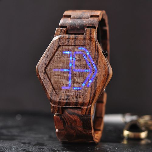 Wooden digital watch online