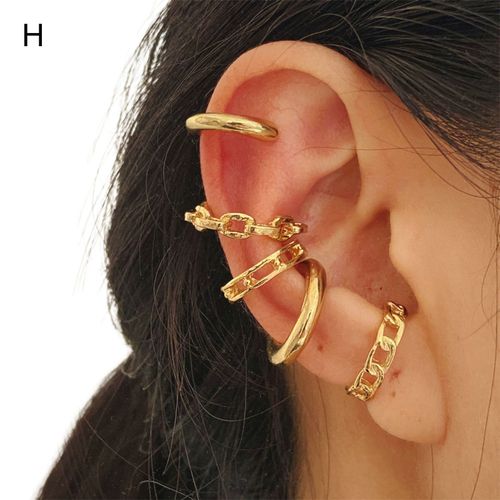 Fashion Clip Earring Hollow Out Leaf Non-Piercing Jewelry Vintage