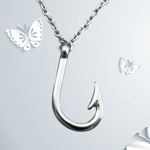 Fashion Antique Fishing Hook Fishhook Pendant Chain Necklace