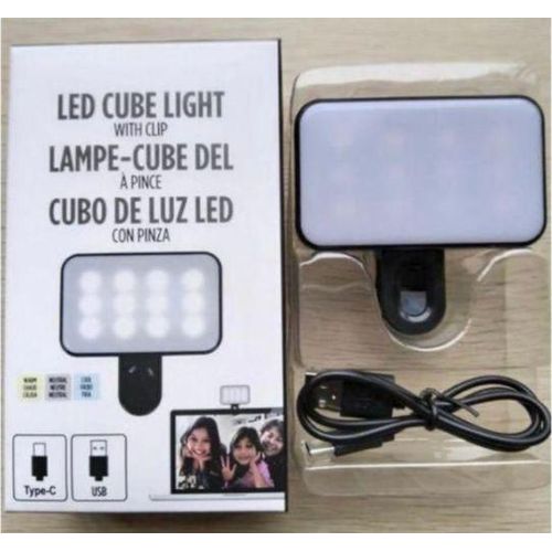 Gadget Led Cube Light For Phone Light & Laptop + Video Streaming With Spring Clip - image 2