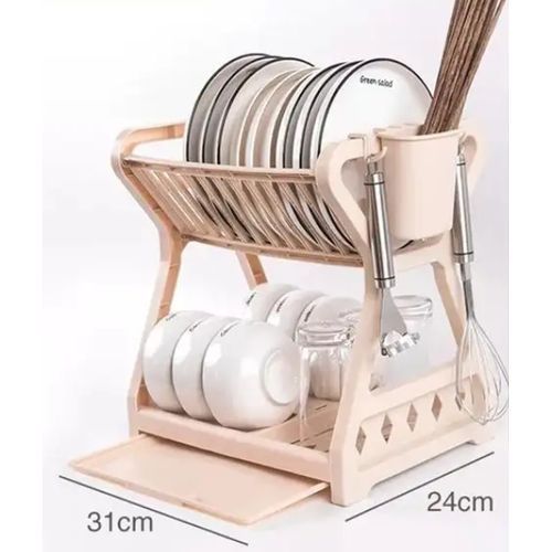 product_image_name-Generic-2 Tier Plate Rack With Draining Tray And Cultery Holder-1