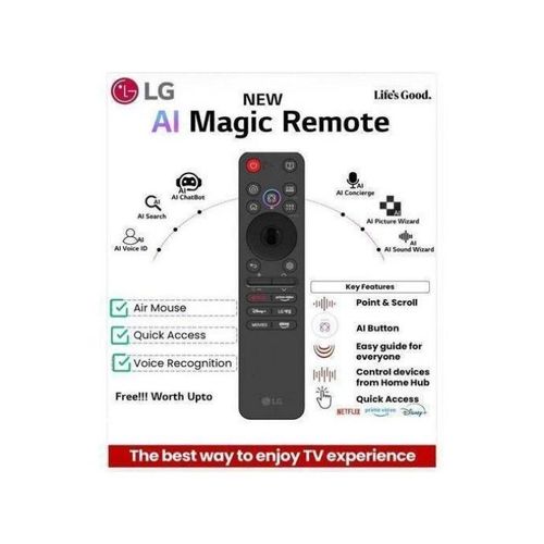 product_image_name-LG-Original Smart Replacement AI Magic Remote Control for All Series: OLED, QNED, UHD, LED, LCD (MR25GA-With Voice Command)-3