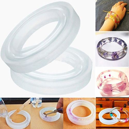 YHSLMH 6 Pack Large Resin Bracelet Ring Mold, Silicone Bangle Epoxy Molds  for Resin Jewelry Round Crystal DIY Casting Making