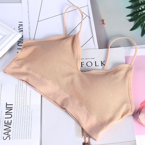 Fashion 1PC Korean Style Women's Backless Sports Bra Without Rims Pure  Cotton Thin