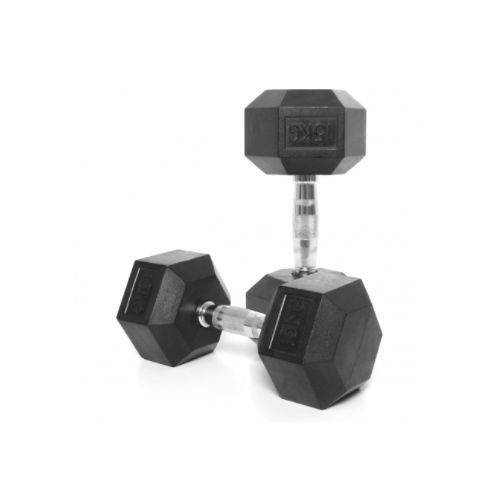 product_image_name-Generic-15KG Professional Rubber Hex Dumbbell Pair-2