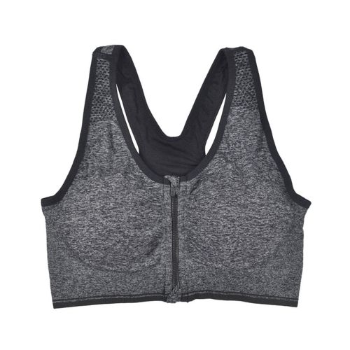 Generic Women Zip Sports Bra Wire Free Zip Anti-sweat Quick Dry