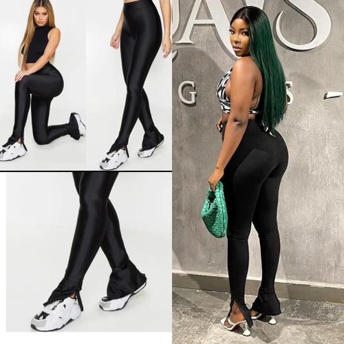 Fashion Tick Quality Leggings With Slit For Ladies - Pant With Slit