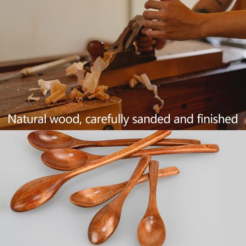 Litoott 5pcs Wooden Spoons,Eco Friendly Table Spoon,Small Serving Spoons Woode - image 2
