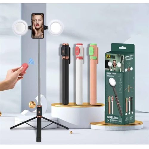 product_image_name-Cellphone Holder-Portable Selfie Stick with light Tripod Stand-1