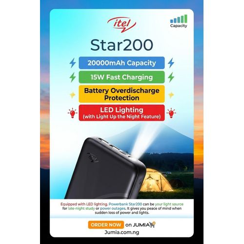 itel 20000Mah Fast Charging, Double output, Double input Powerbank with BIG Torchlight. - image 2