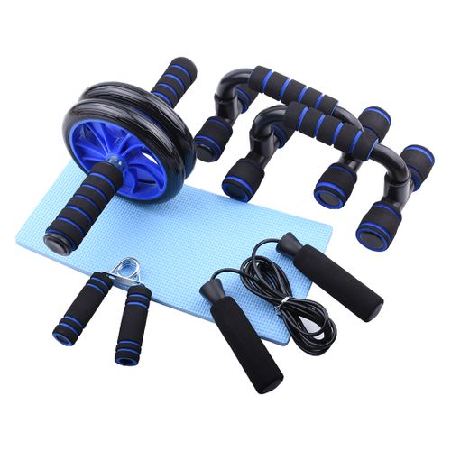 Generic 5IN1 Training Set AB Wheel Push Up Grip And Skipping Rope