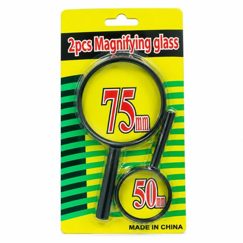 Generic 2 Pcs Handheld Magnifying Glass Set 75mm & 50mm Lens - For Reading & Precision Work