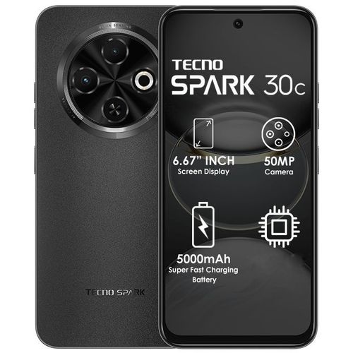 Tecno Spark 30C 6.67" (4+4GB RAM, 128GB ROM) Android 14 Black