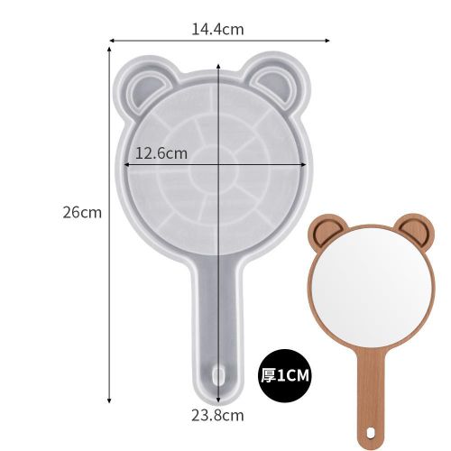 product_image_name-Fashion-Panda Mirror Silicone Mold – Handheld Resin Mirror Frame Mold-2