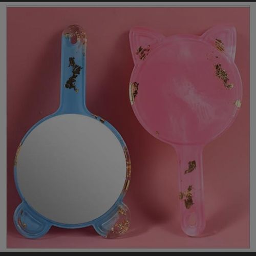 product_image_name-Fashion-Panda Mirror Silicone Mold – Handheld Resin Mirror Frame Mold-5