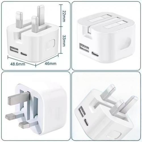 product_image_name-Generic-35W UK Plug Fast Charger USB Type C Dual Port Wall Charger-2