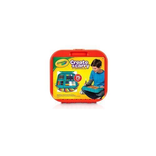 Crayola Create & Carry 2-In-1 Lap Desk & Carry Case 75 Pcs Set - Orange