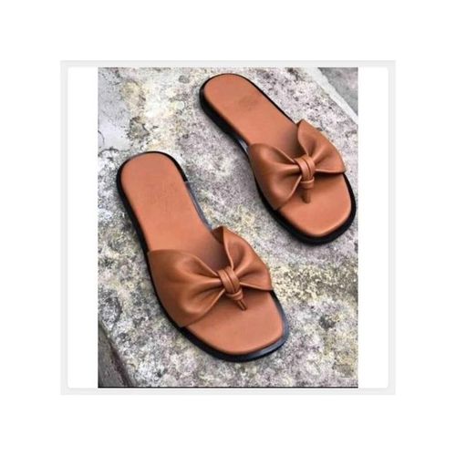 product_image_name-Fashion-Elegant Brown Women Slippers-1