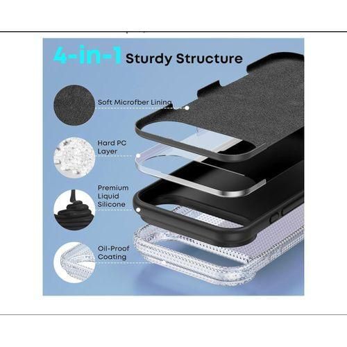 product_image_name-Generic-iPhone 17 Pro Silicone Phone Case & Pouch With Camera Protection - Scratch Resistance, Shockproof Protective Case - ( Black )-3