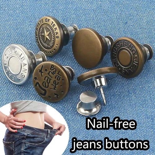 Shop 10pcs Replacement Jean Buttons Metal Pants Button Pins Pants