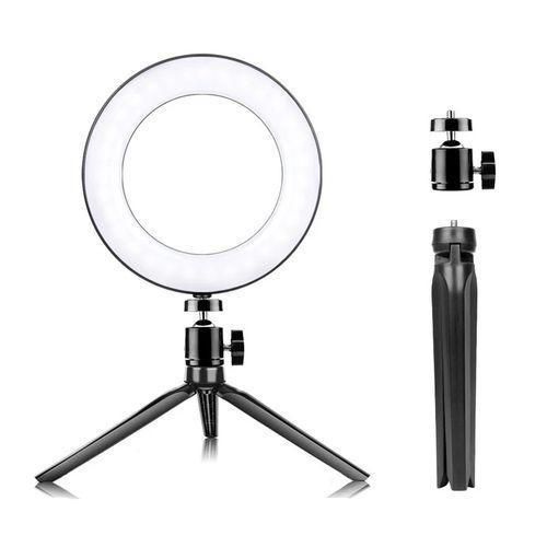 product_image_name-Generic-Solid 6 inches selfie ring light with mini tripod stand, kits and 2 Free Gifts-3