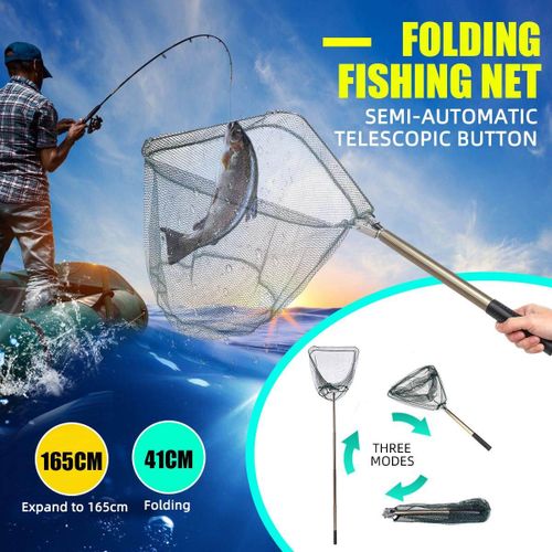 Generic 165CM Folding Brail Net Telescopic Landing Net Scoop Net