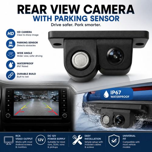 Generic Car Reverse Camera & Parking Sensor Combo – HD