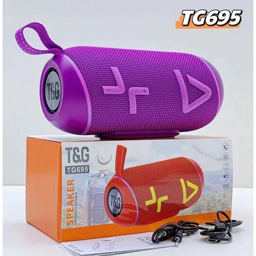 product_image_name-T&G-TG-695 Wireless BT Woofer Speaker Outdoor Portable Portable Fabric Art Subwoofer RGB Light IPX5 16W PURPLE-2