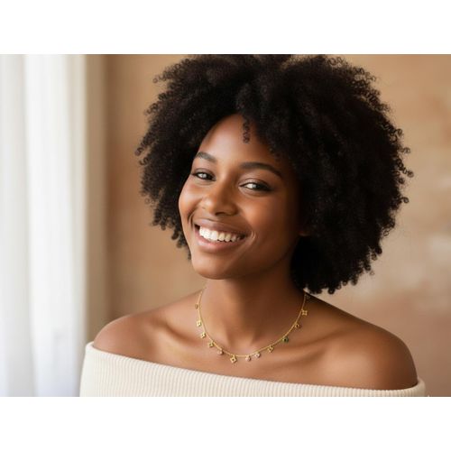 product_image_name-Fashion-Ladies Titanium Steel Gold Charm Necklace-3