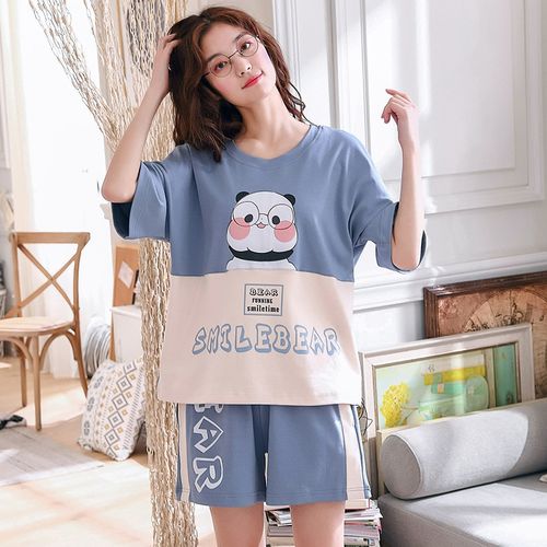 Pajamas Set Women Cute Cartoon Print Sleepwear 2 Piece Lounge Sets